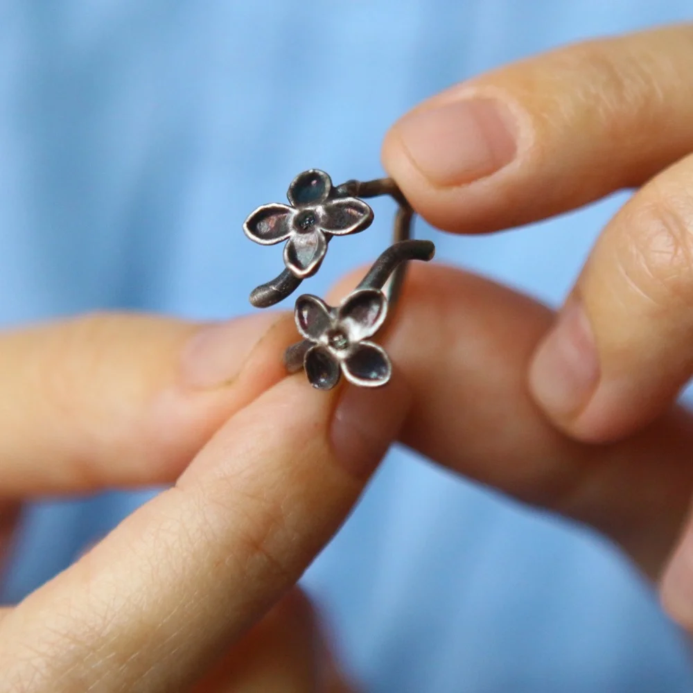 Ring in silver, Lilac - Picture 3 of 4